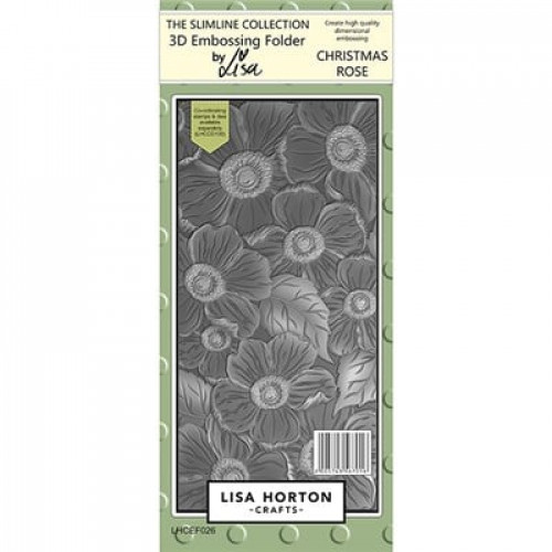 Christmas Rose - Slimline Embossing Folder by lisa horton crafts LHCEF026